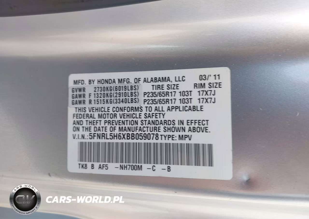 2011 Honda Odyssey Ex-L VIN:5FNRL5H6XBB059078 - 9