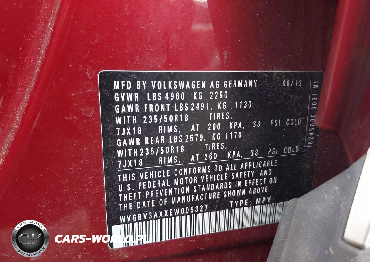 2014 Volkswagen Tiguan Se VIN:WVGBV3AXXEW009327 - 9