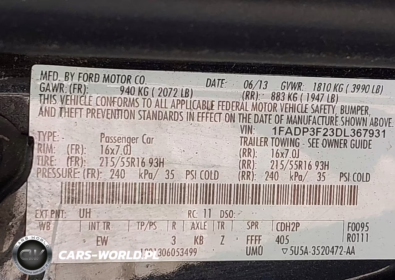 2013 Ford Focus Se VIN:1FADP3F23DL367931 - 9