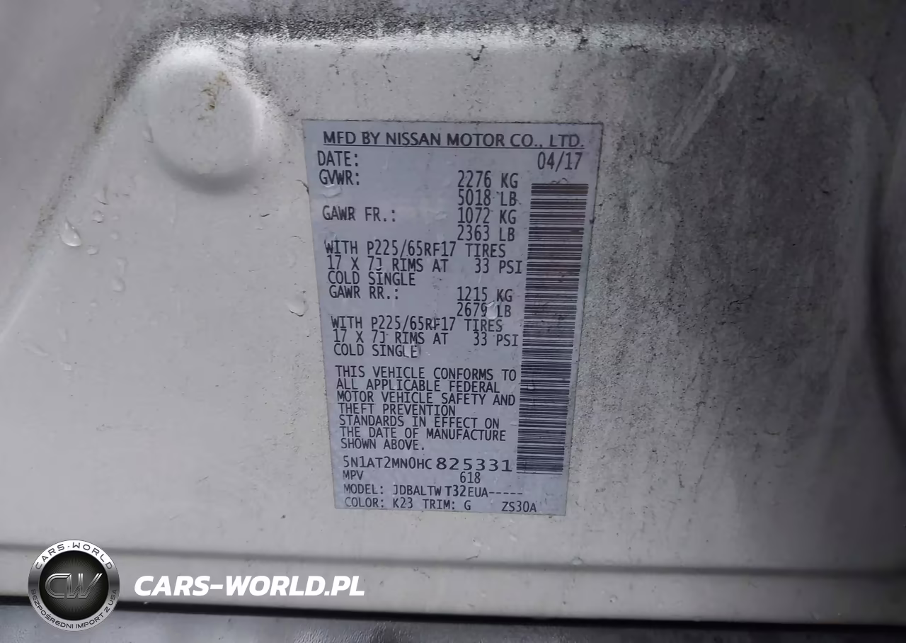 2017 Nissan Rogue Sv VIN:5N1AT2MN0HC825331 - 9