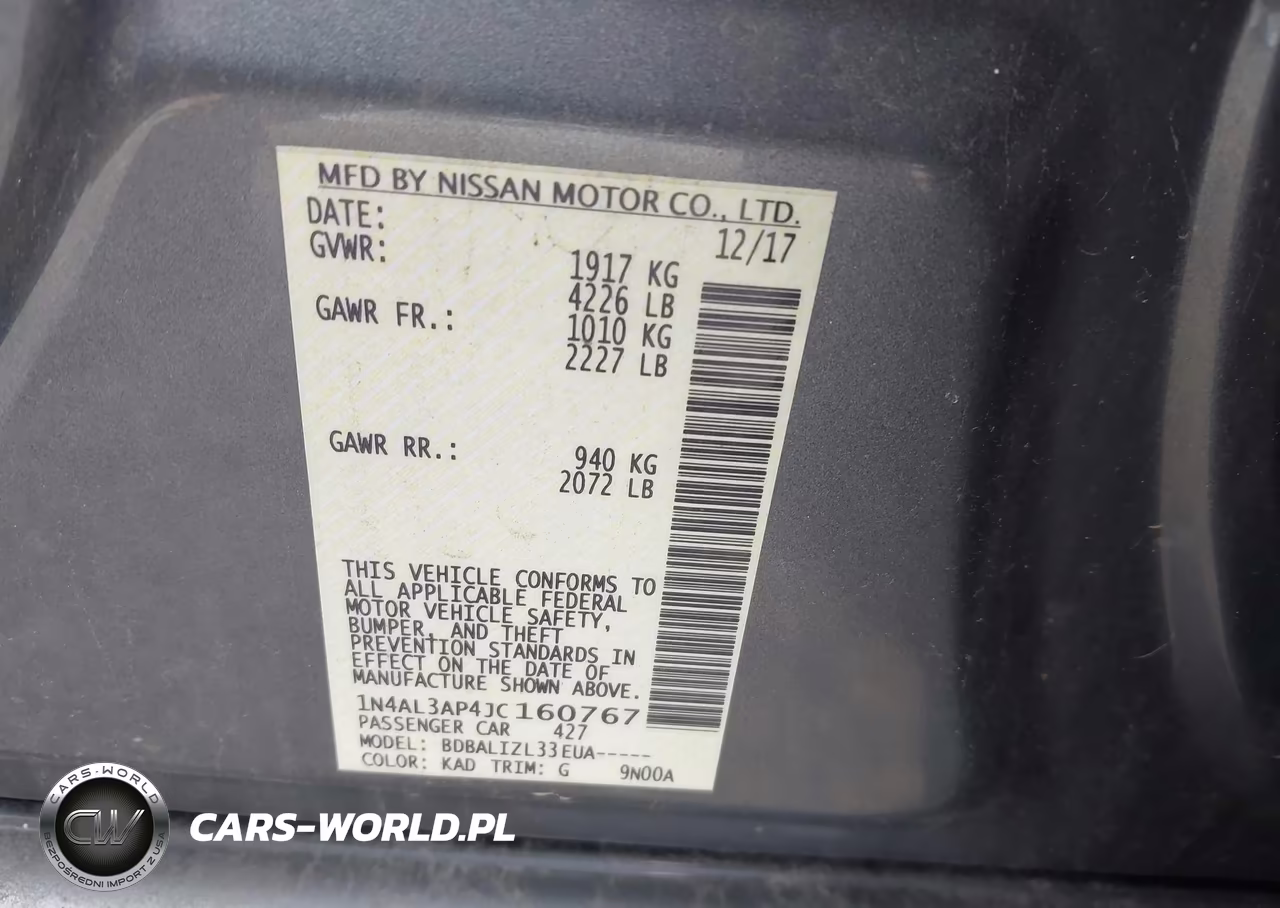 2018 Nissan Altima 2.5 Sv VIN:1N4AL3AP4JC160767 - 9