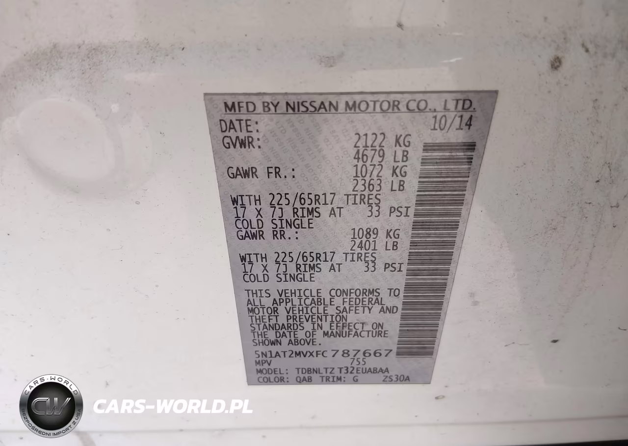 2015 Nissan Rogue Sv VIN:5N1AT2MVXFC787667 - 9