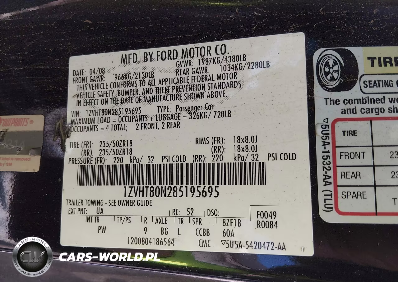 2008 Ford Mustang V6 Deluxe-V6 Premium VIN:1ZVHT80N285195695 - 9