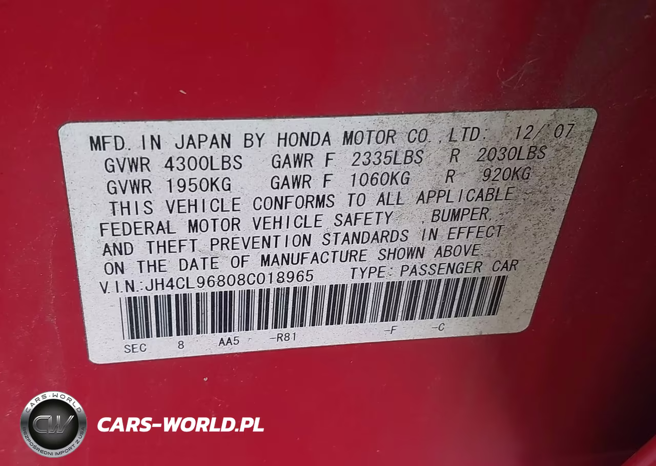 2008 Acura Tsx VIN:JH4CL96808C018965 - 9