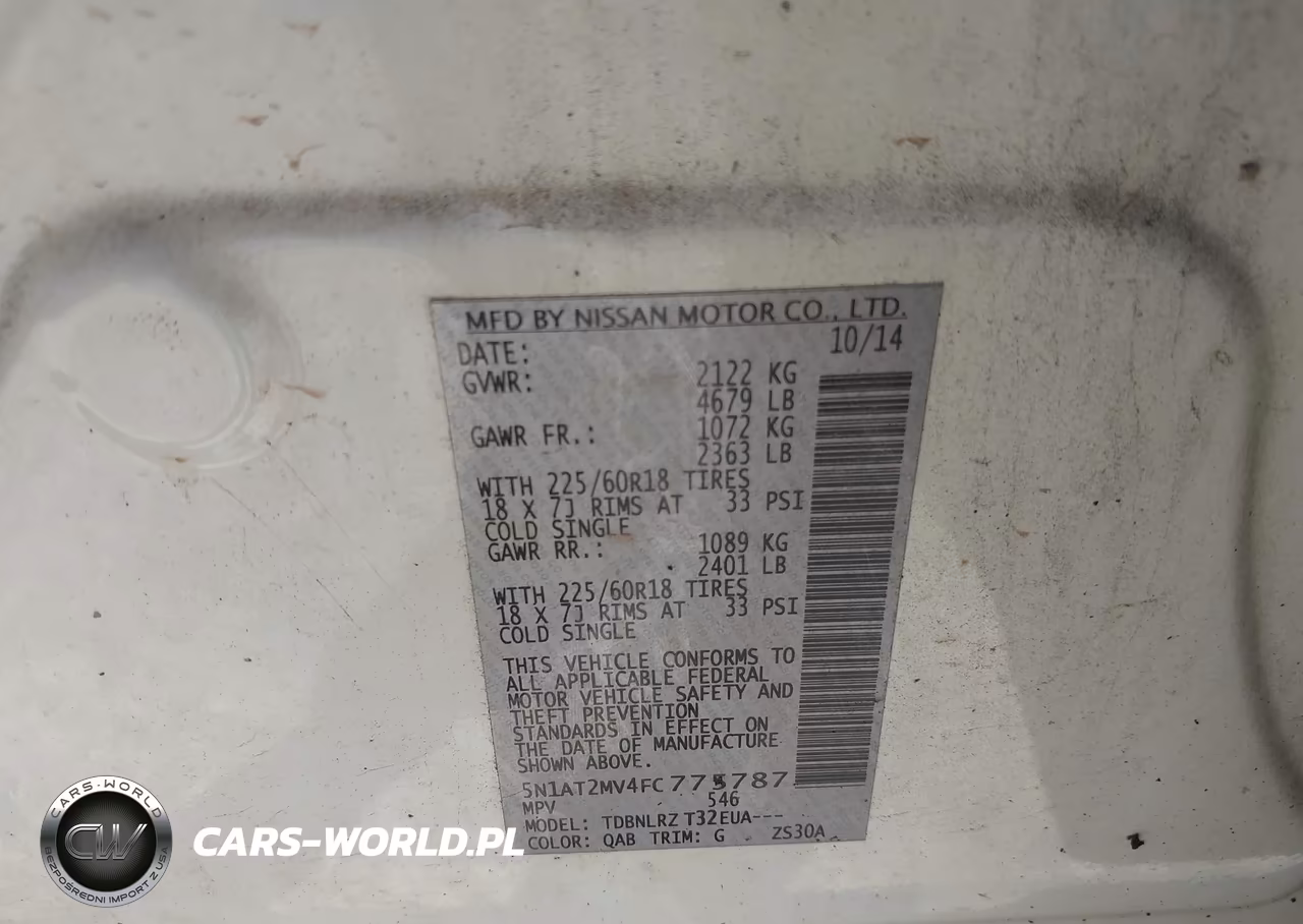 2015 Nissan Rogue Sl VIN:5N1AT2MV4FC775787 - 9