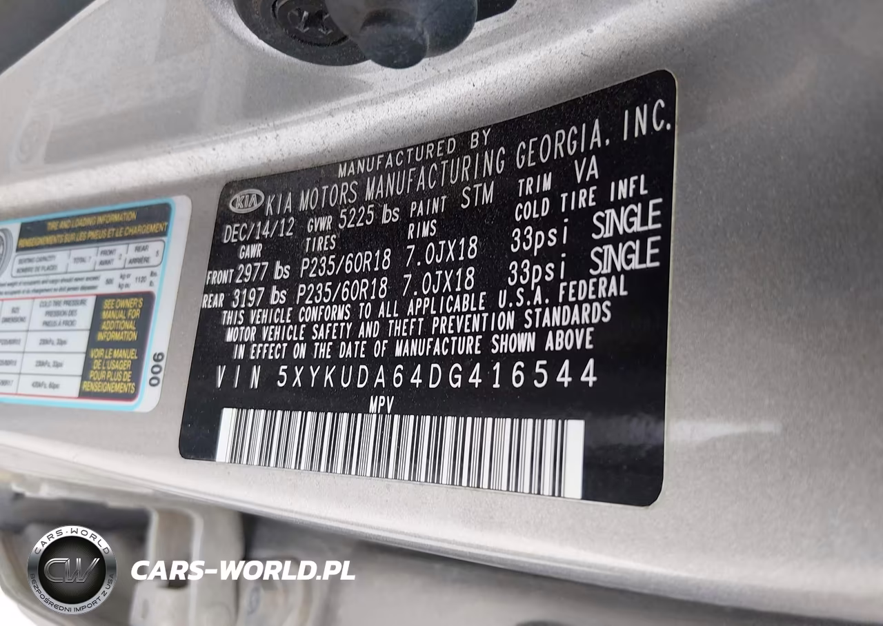 2013 Kia Sorento Ex VIN:5XYKUDA64DG416544 - 9