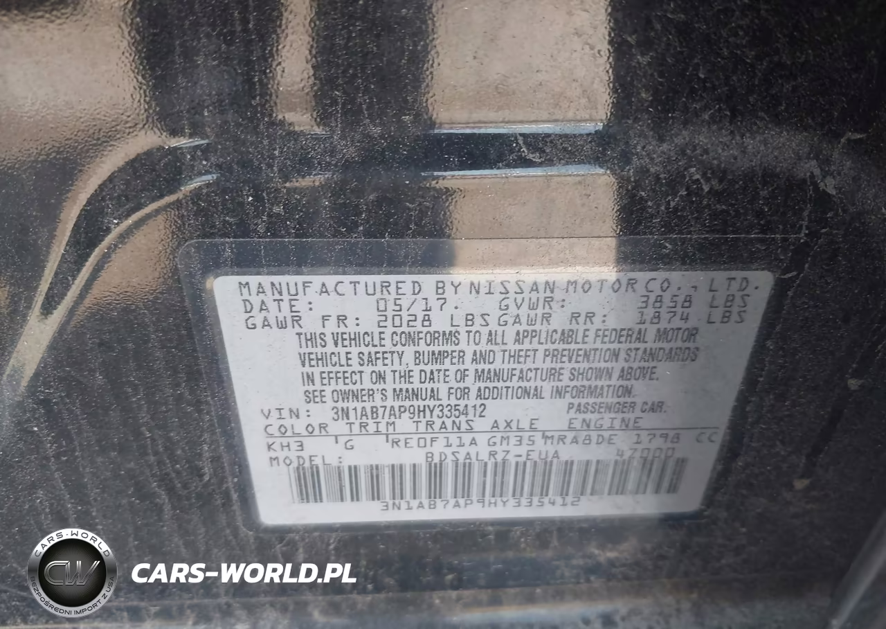 2017 Nissan Sentra Sr VIN:3N1AB7AP9HY335412 - 9