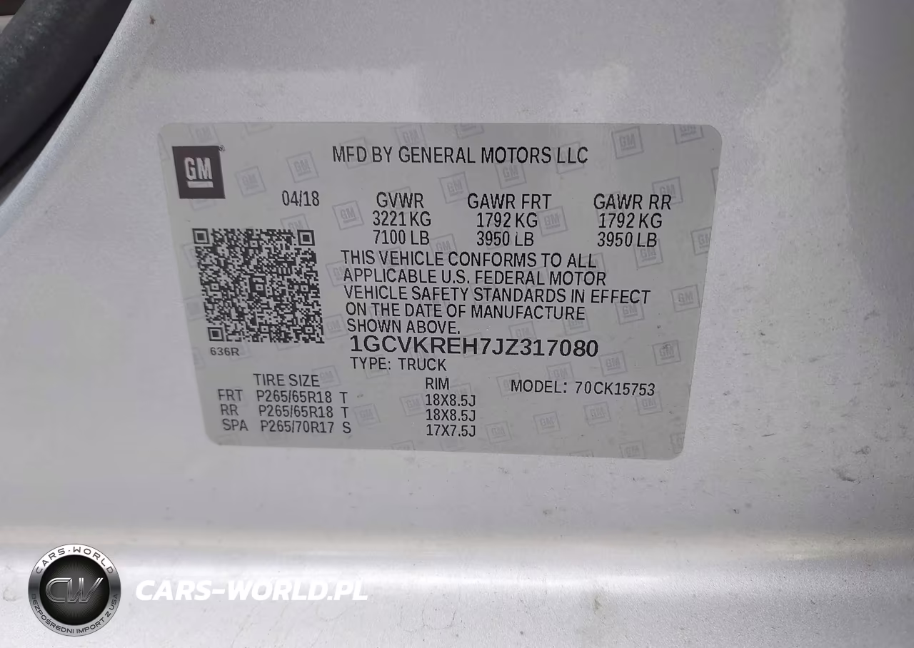 2018 Chevrolet Silverado 1500 2Lt VIN:1GCVKREH7JZ317080 - 9