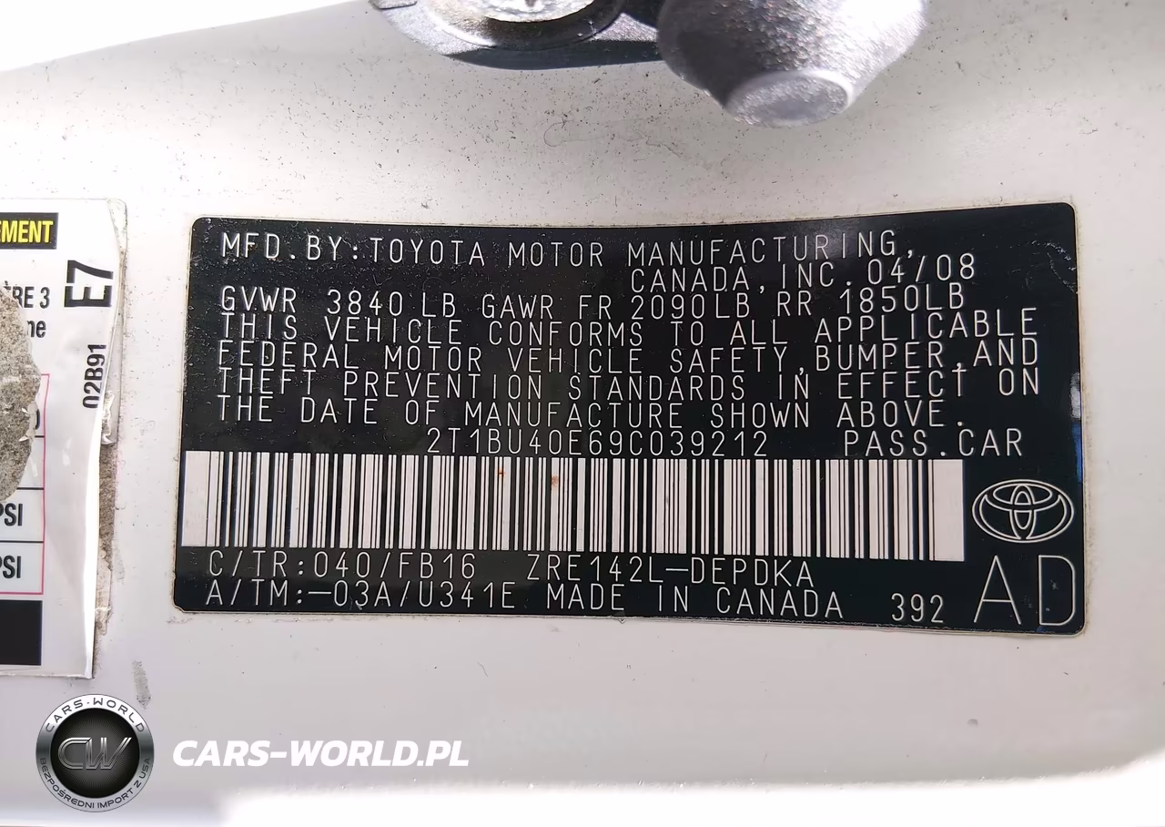 2009 Toyota Corolla Le VIN:2T1BU40E69C039212 - 9