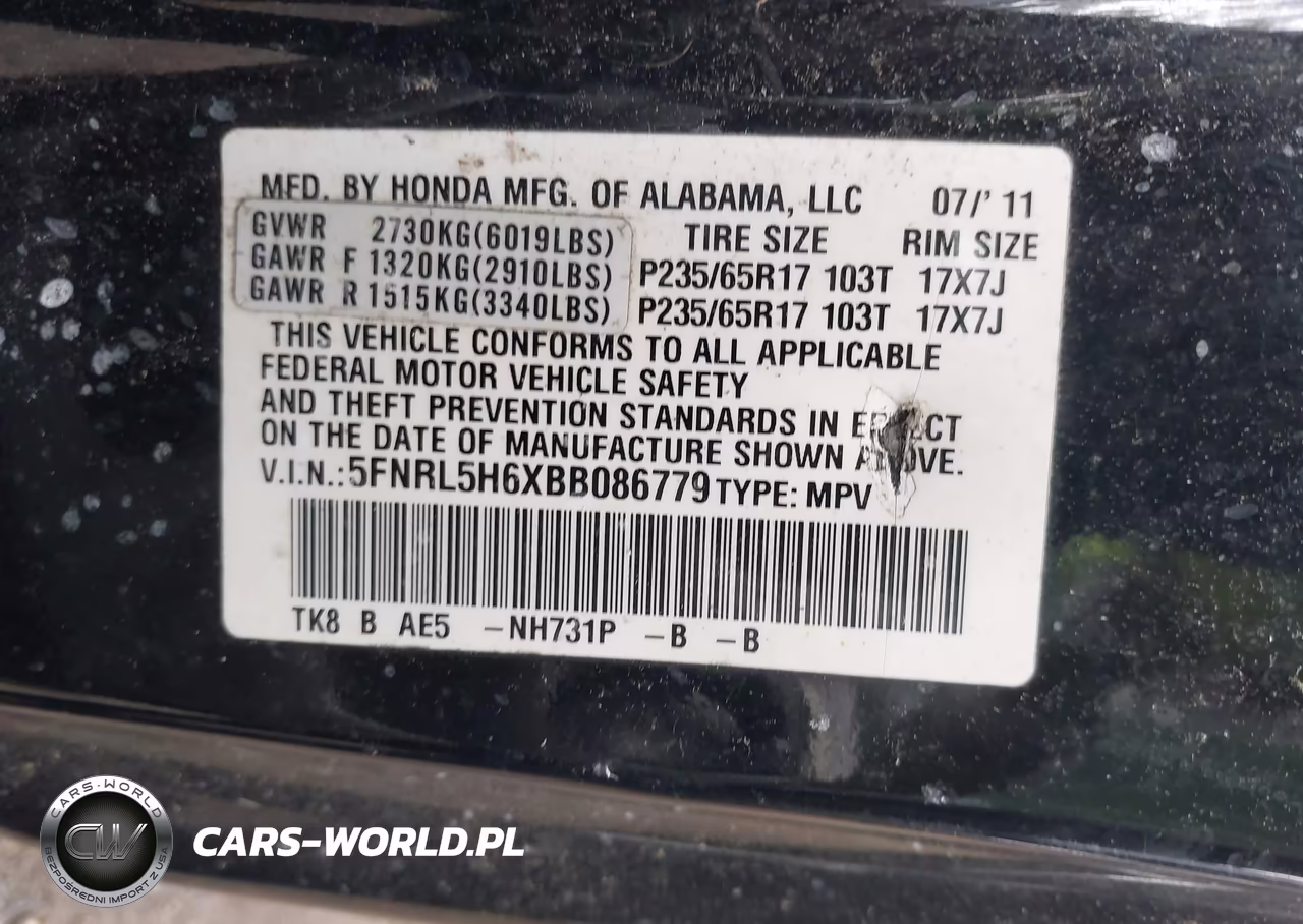 2011 Honda Odyssey Ex-L VIN:5FNRL5H6XBB086779 - 9
