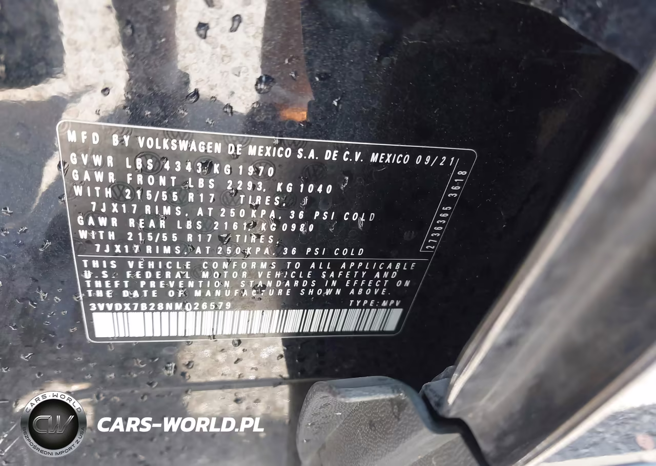 2022 Volkswagen Taos 1.5T S VIN:3VVDX7B28NM026579 - 9