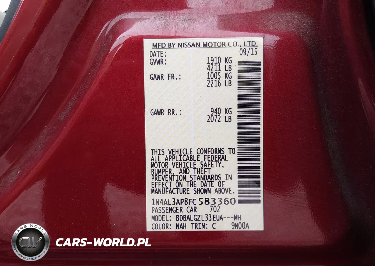 2015 Nissan Altima 2.5 S VIN:1N4AL3AP8FC583360 - 9