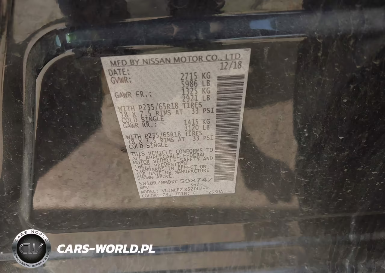 2019 Nissan Pathfinder Sv VIN:5N1DR2MM9KC598747 - 9