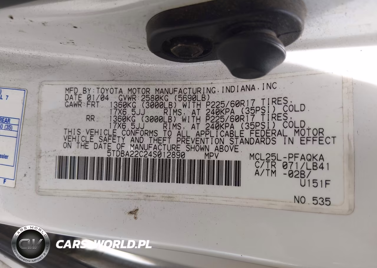 2004 Toyota Sienna Xle Limited VIN:5TDBA22C24S012890 - 9