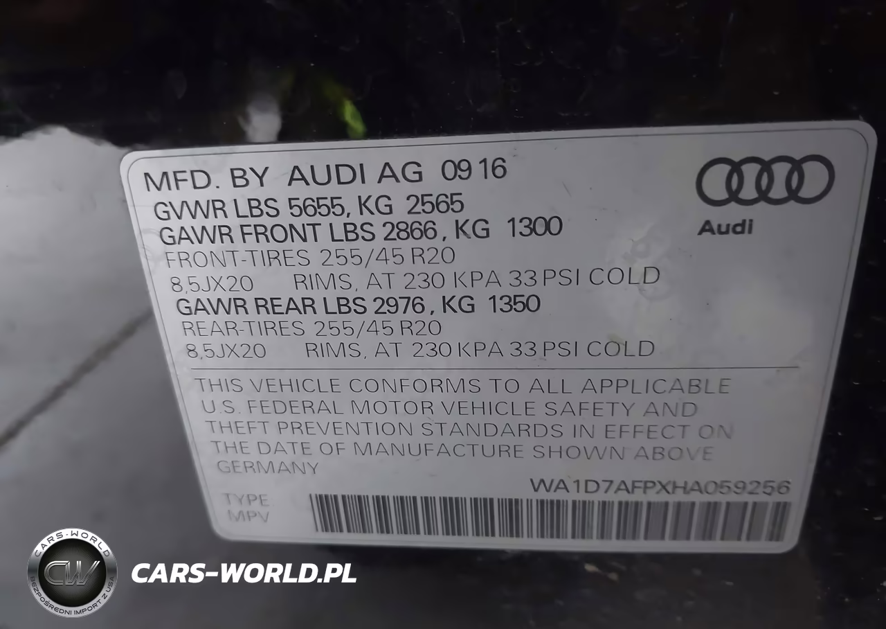 2017 Audi Q5 3.0T Premium Plus VIN:WA1D7AFPXHA059256 - 9