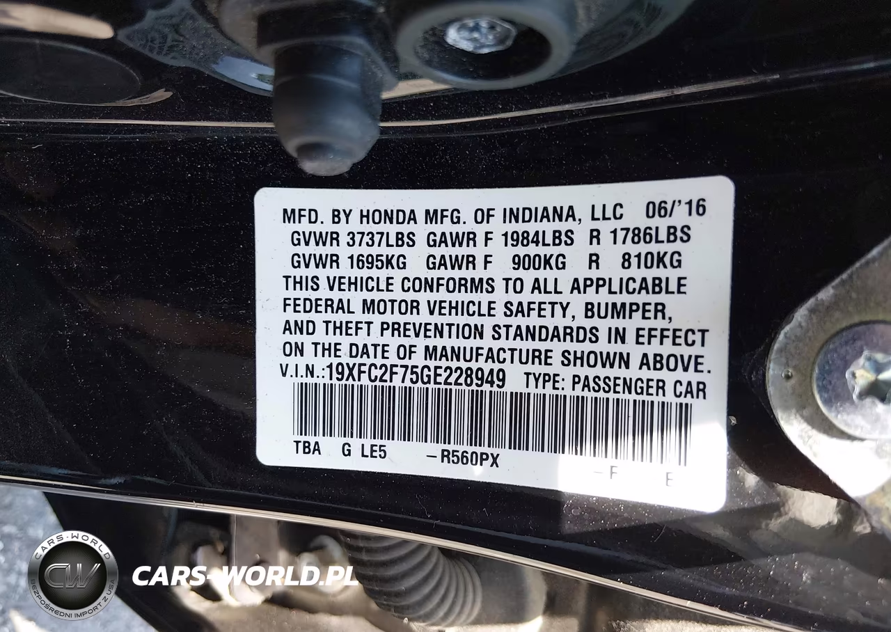 2016 Honda Civic Ex VIN:19XFC2F75GE228949 - 9