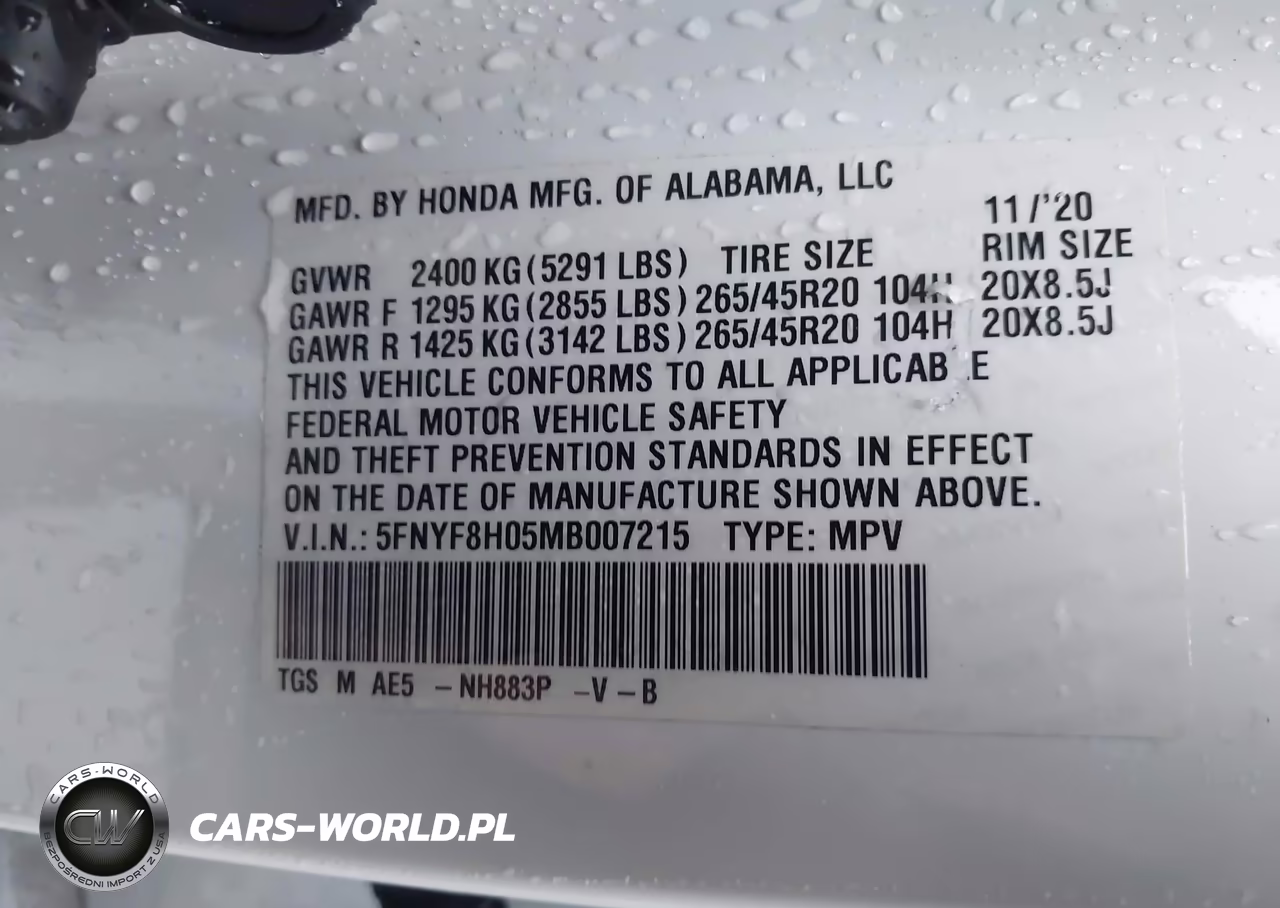 2021 Honda Passport Awd Elite VIN:5FNYF8H05MB007215 - 9