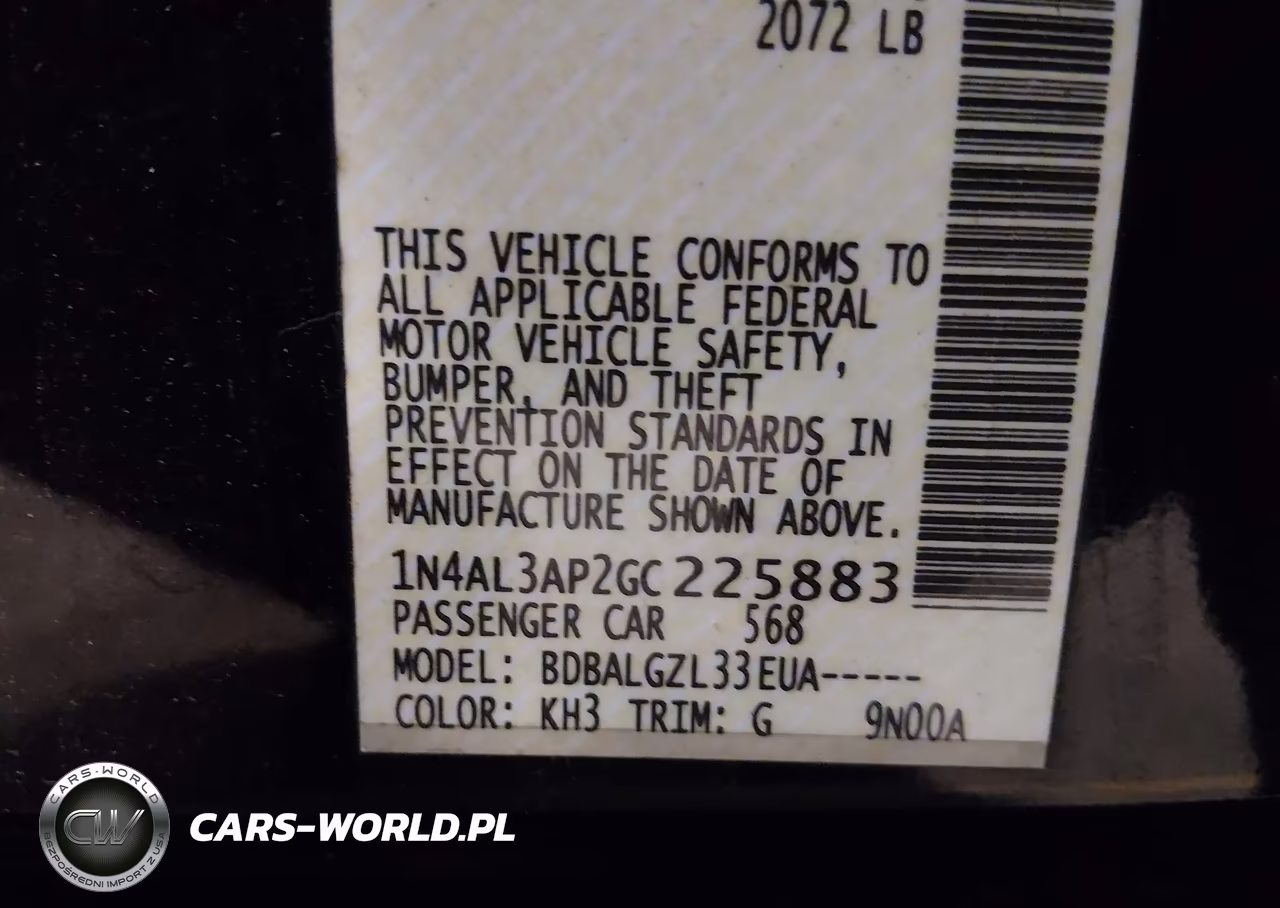 2016 Nissan Altima 2.5-2.5 S-2.5 Sl-2.5 Sr-2.5 Sv VIN:1N4AL3AP2GC225883 - 9
