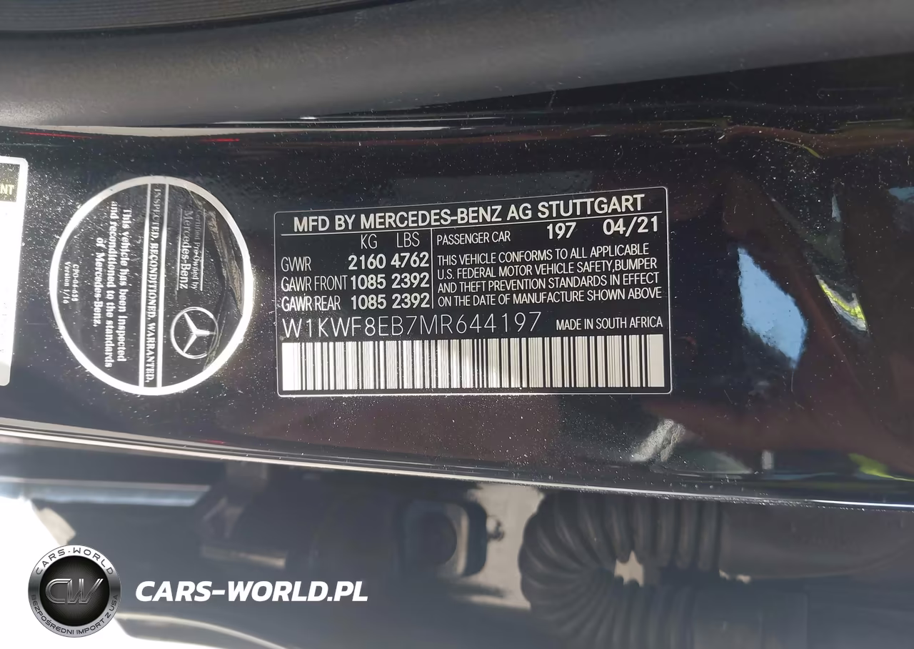 2021 Mercedes-Benz C 300 4Matic VIN:W1KWF8EB7MR644197 - 9