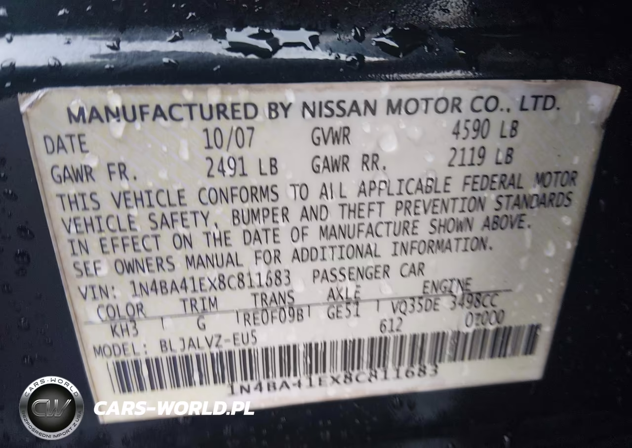 2008 Nissan Maxima 3.5 Se VIN:1N4BA41EX8C811683 - 9
