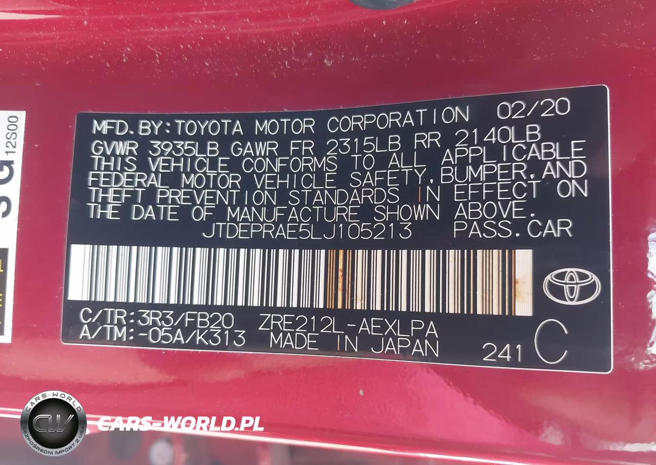 2020 Toyota Corolla Le VIN:JTDEPRAE5LJ105213 - 9