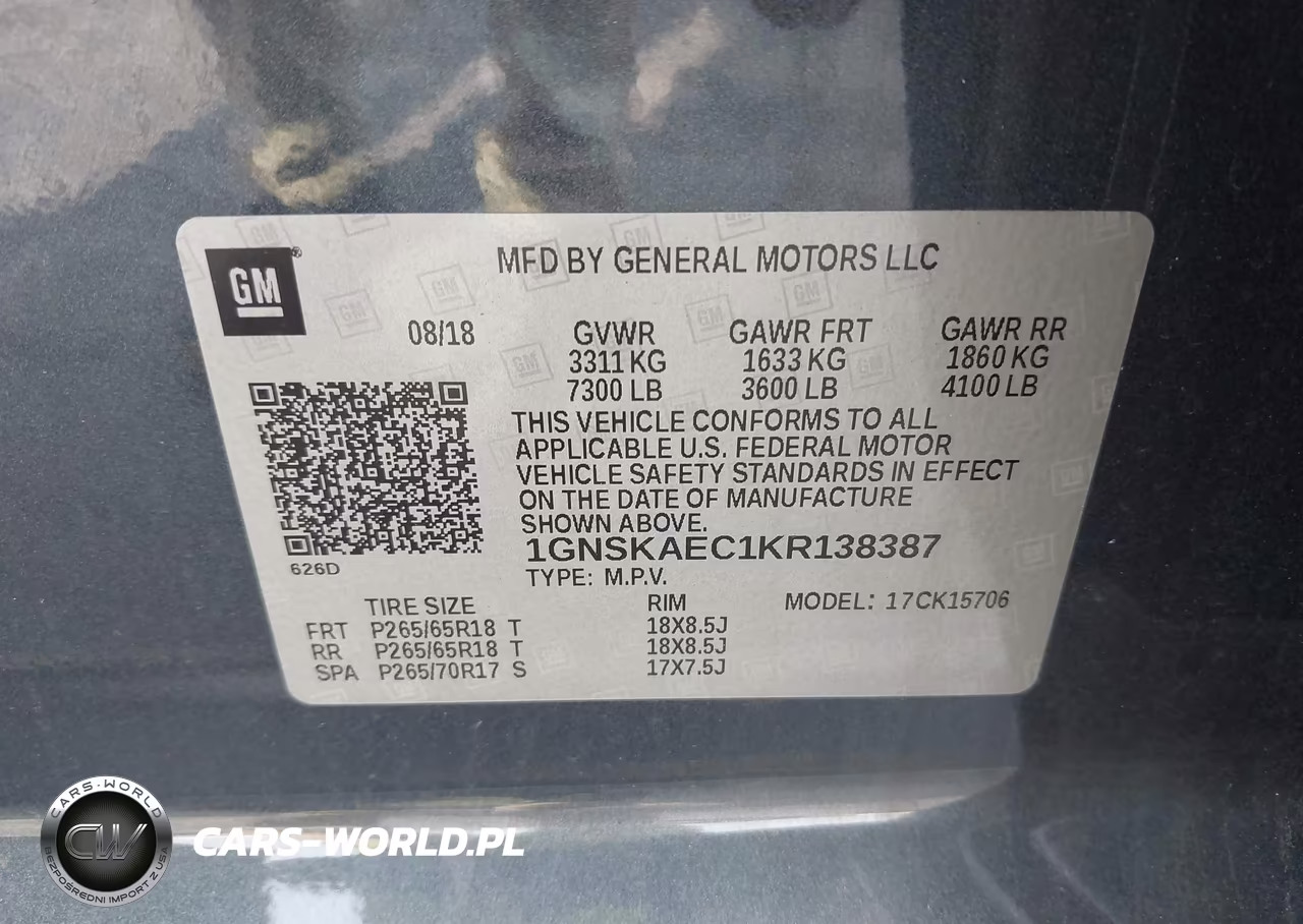2019 Chevrolet Tahoe Ls VIN:1GNSKAEC1KR138387 - 9