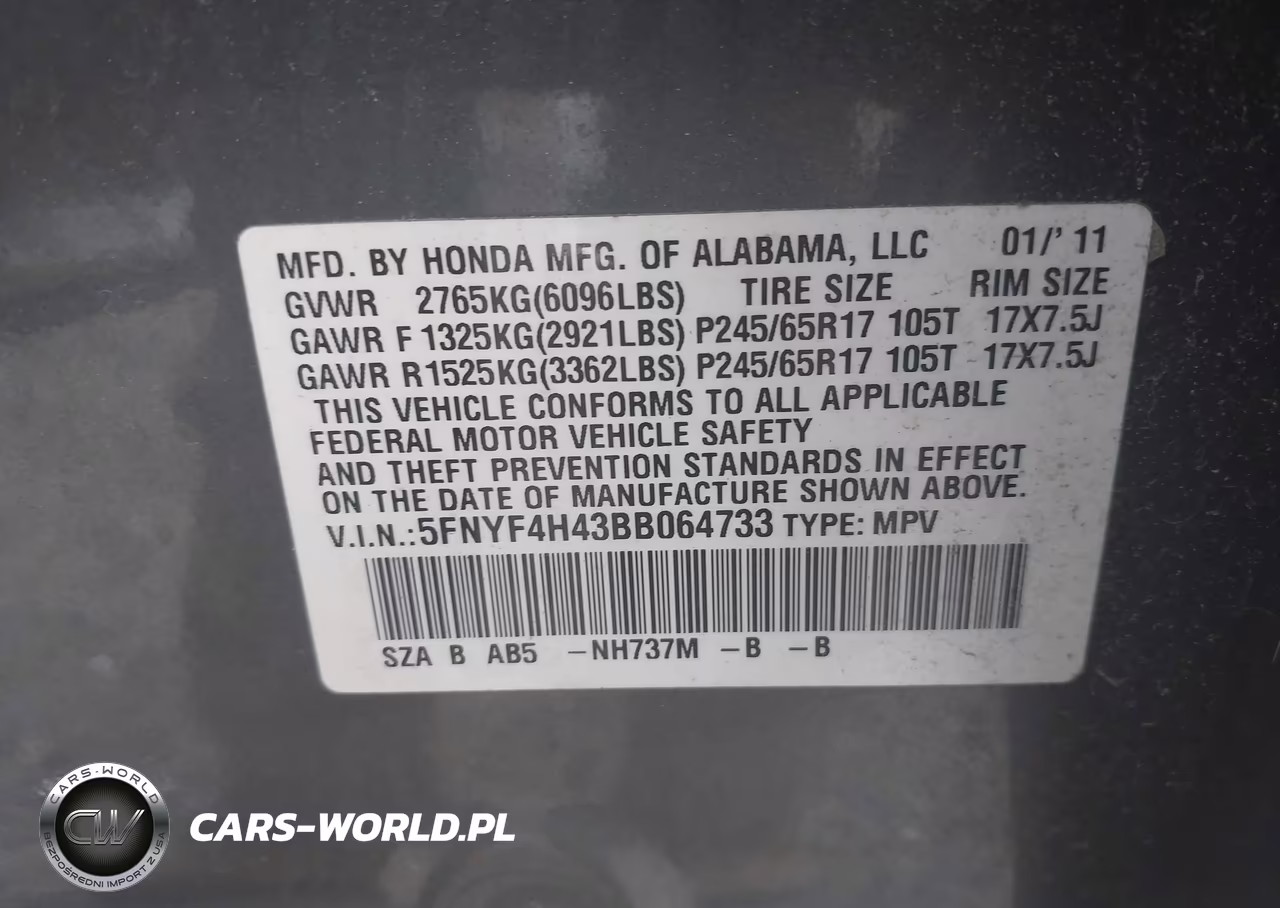 2011 Honda Pilot Ex VIN:5FNYF4H43BB064733 - 9