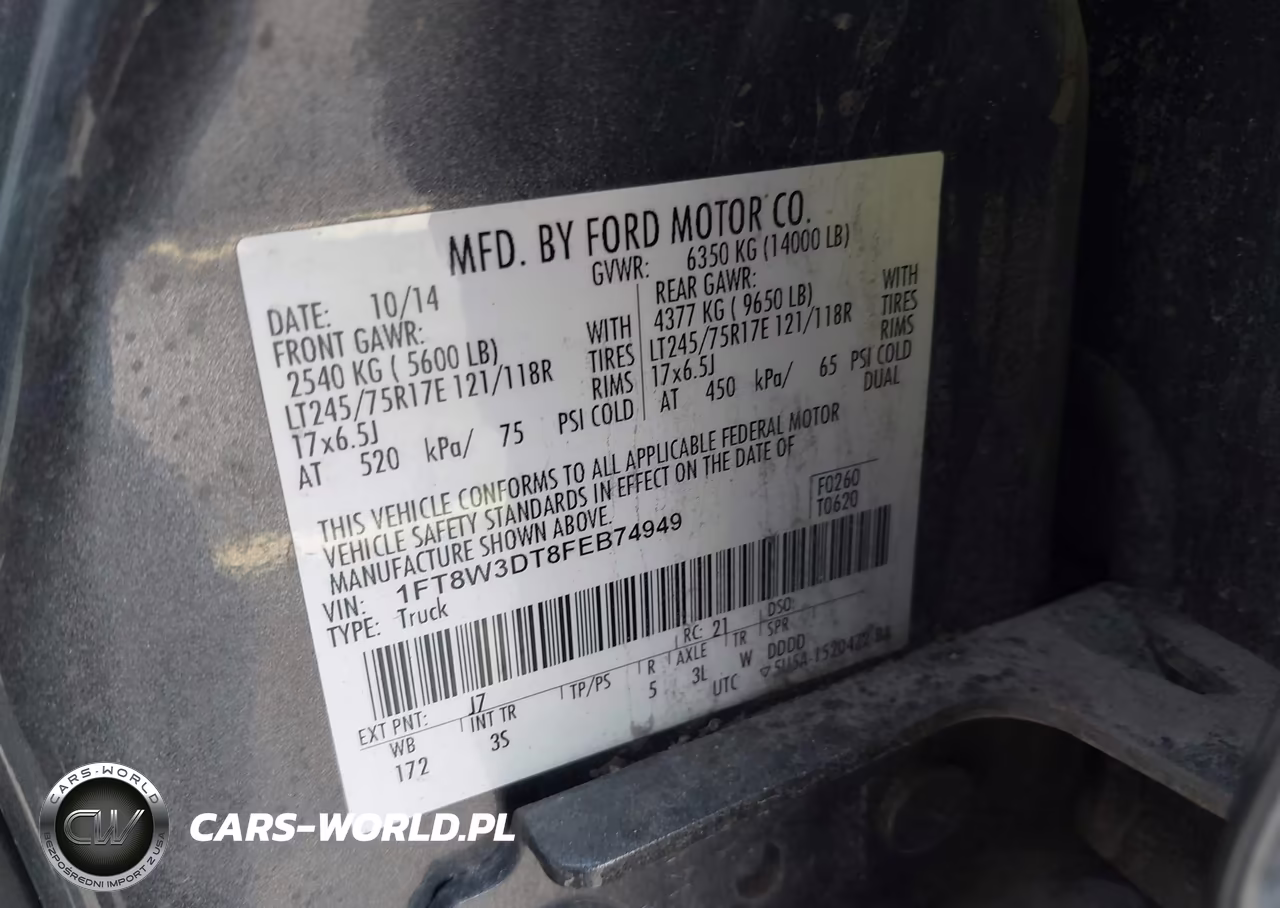 2015 Ford F-350 Xlt VIN:1FT8W3DT8FEB74949 - 9