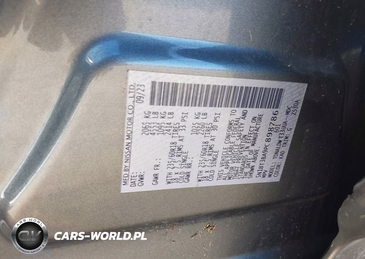 2023 Nissan Rogue Sv Fwd VIN:5N1BT3BA9PC898786 - 9