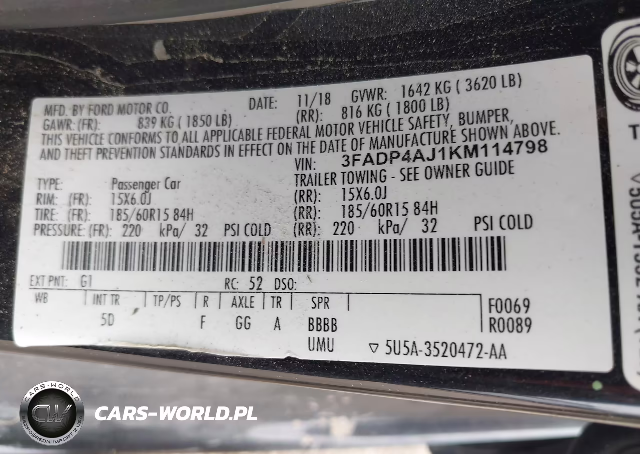 2019 Ford Fiesta S VIN:3FADP4AJ1KM114798 - 9