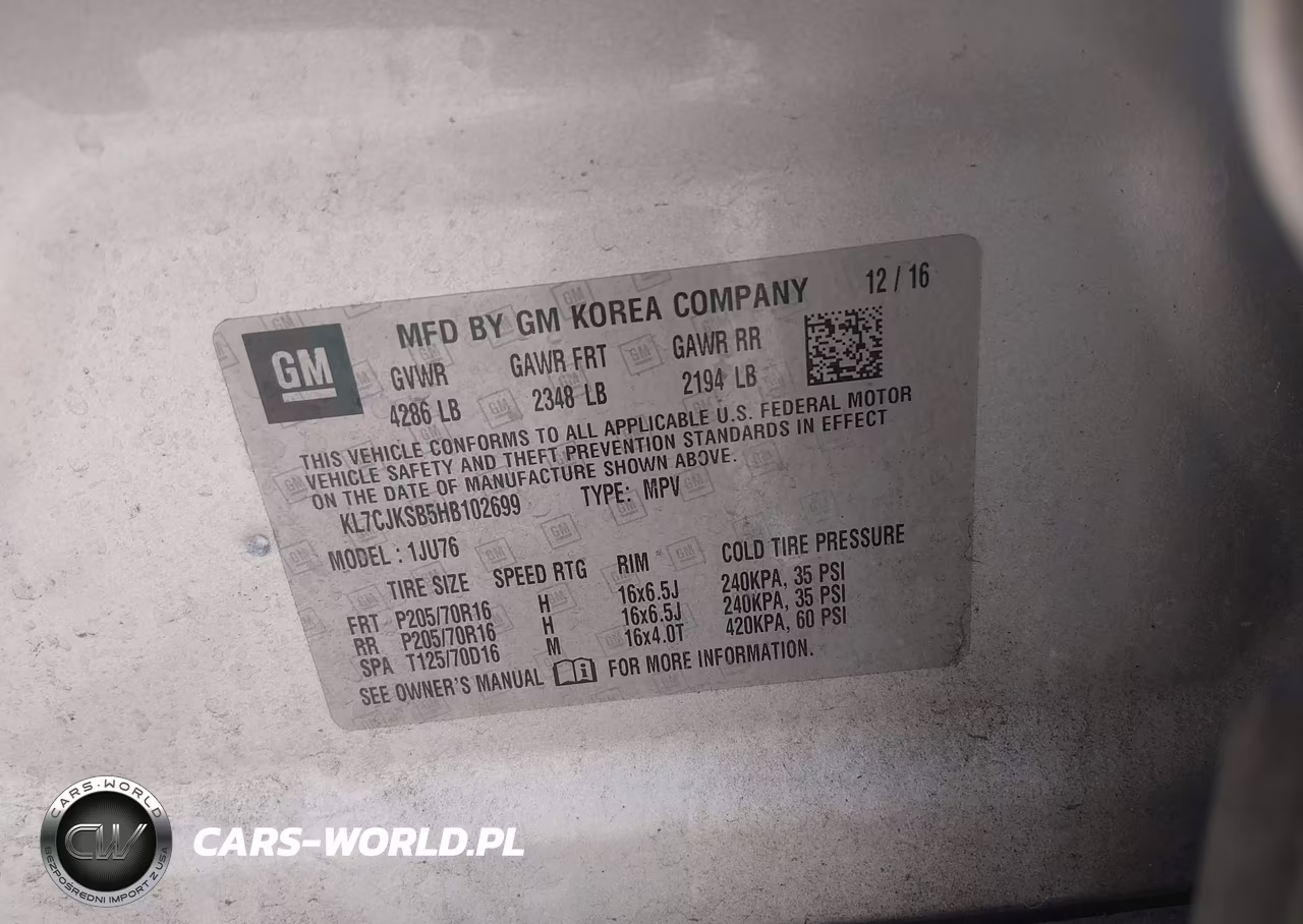2017 Chevrolet Trax Ls VIN:KL7CJKSB5HB102699 - 9
