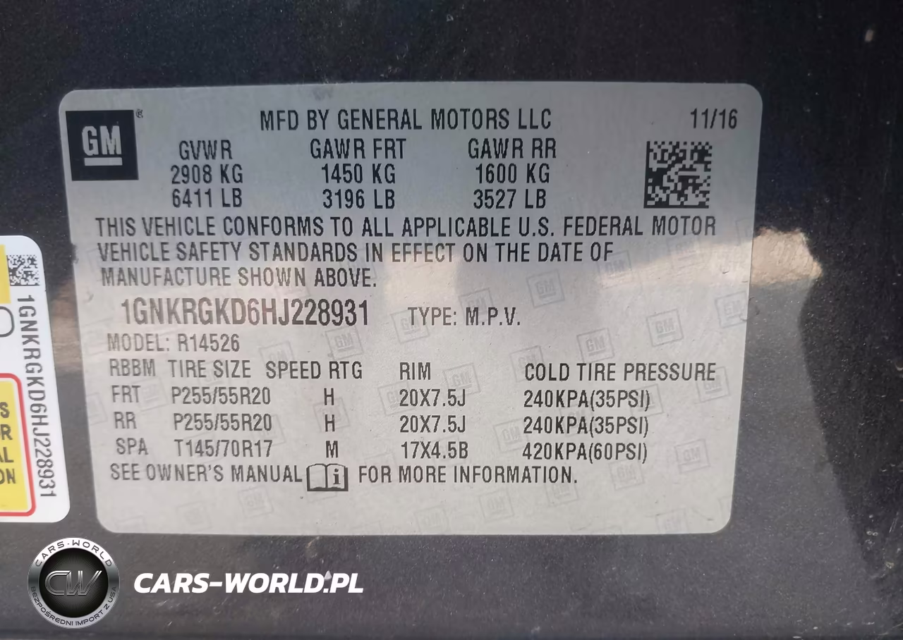 2017 Chevrolet Traverse Lt VIN:1GNKRGKD6HJ228931 - 9
