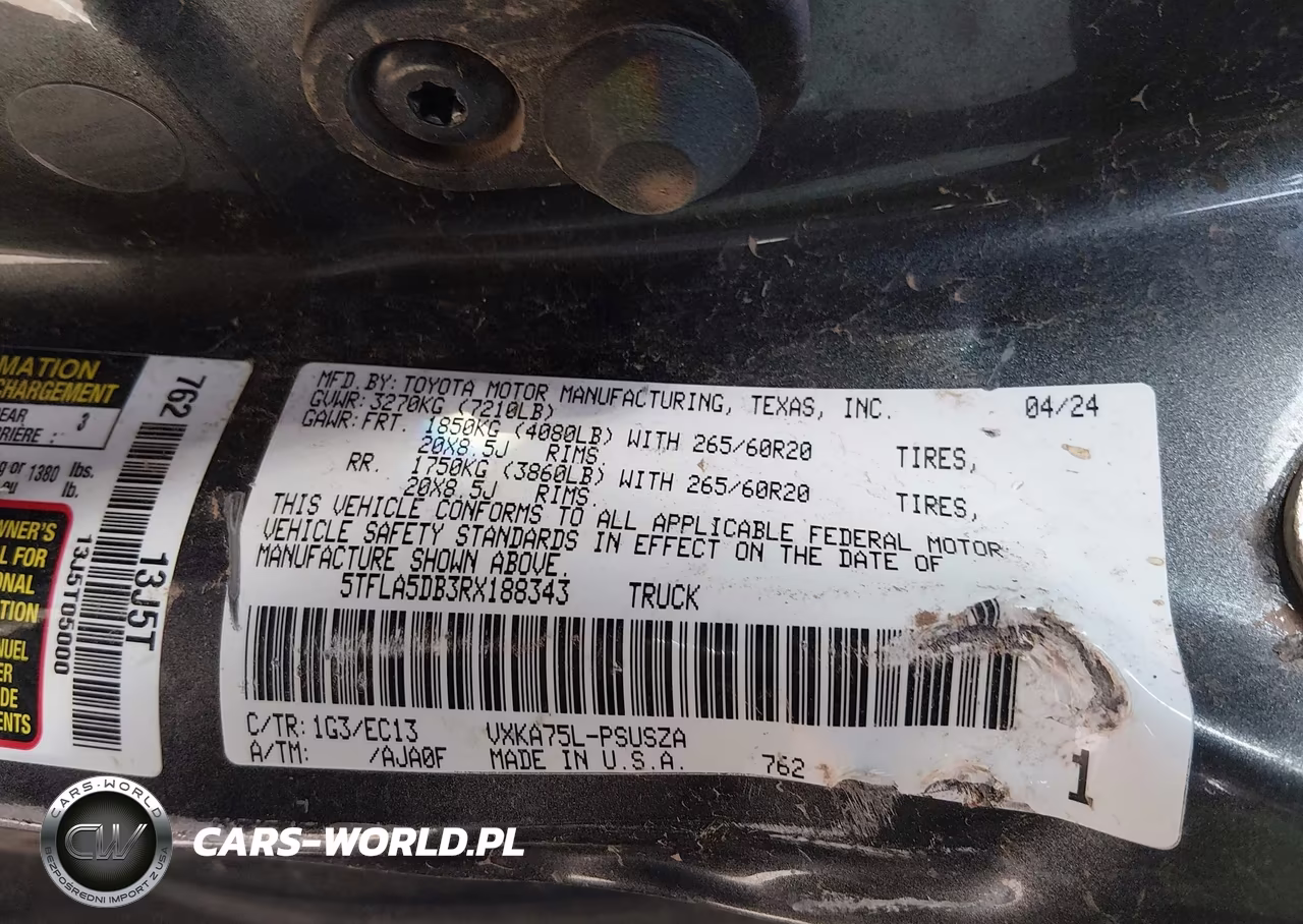 2024 Toyota Tundra Sr5 VIN:5TFLA5DB3RX188343 - 9