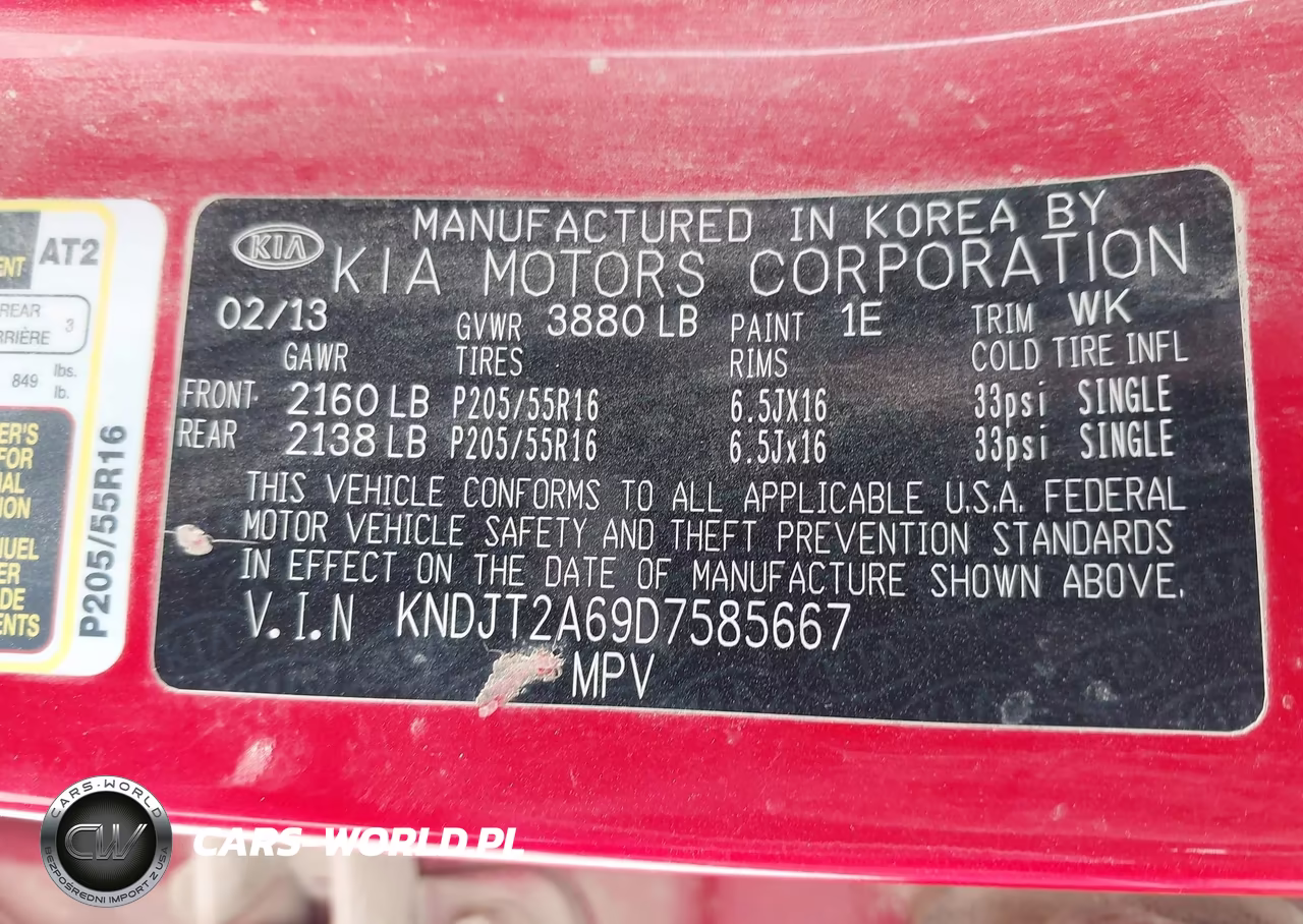 2013 Kia Soul + VIN:KNDJT2A69D7585667 - 9