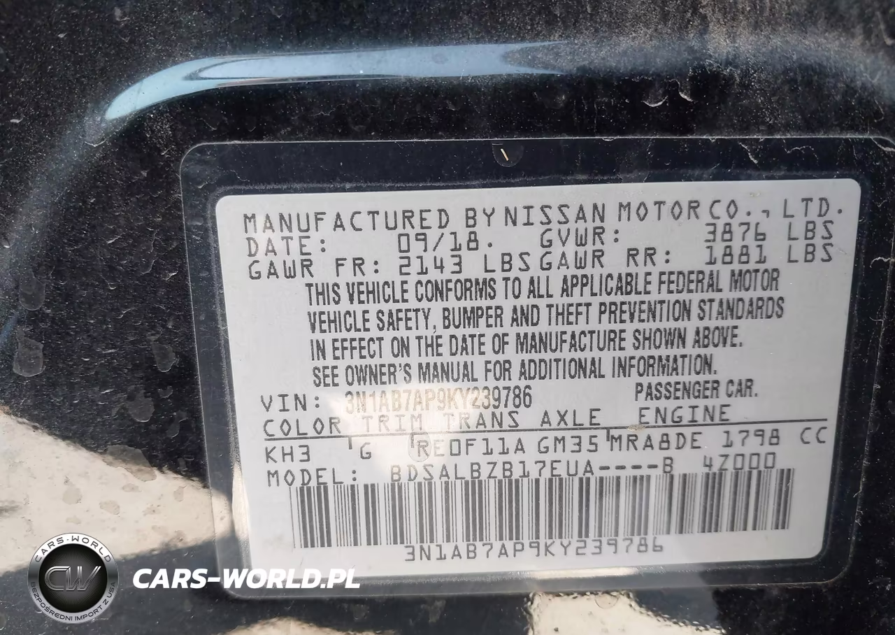 2019 Nissan Sentra S VIN:3N1AB7AP9KY239786 - 9