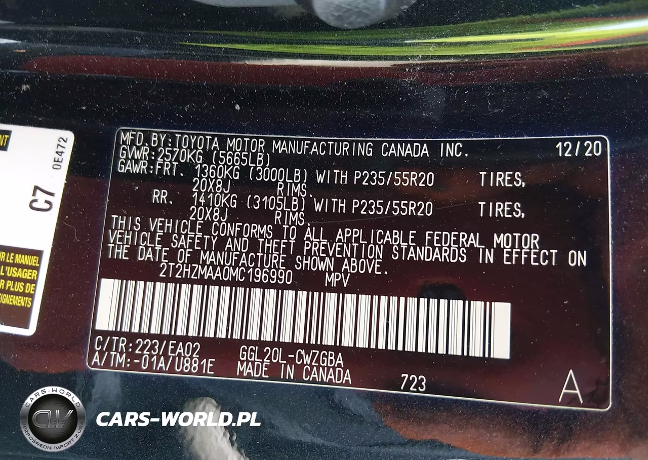 2021 Lexus Rx 350 VIN:2T2HZMAA0MC196990 - 9