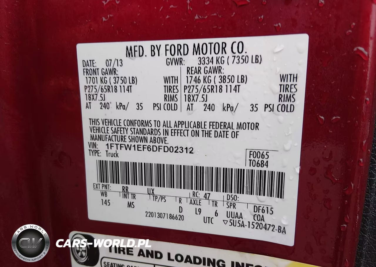 2013 Ford F-150 Xlt VIN:1FTFW1EF6DFD02312 - 9