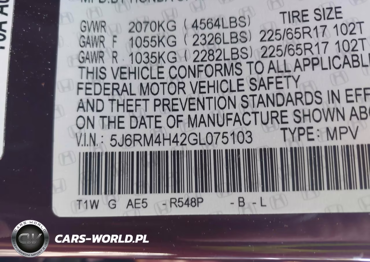 2016 Honda Cr-V Se VIN:5J6RM4H42GL075103 - 9