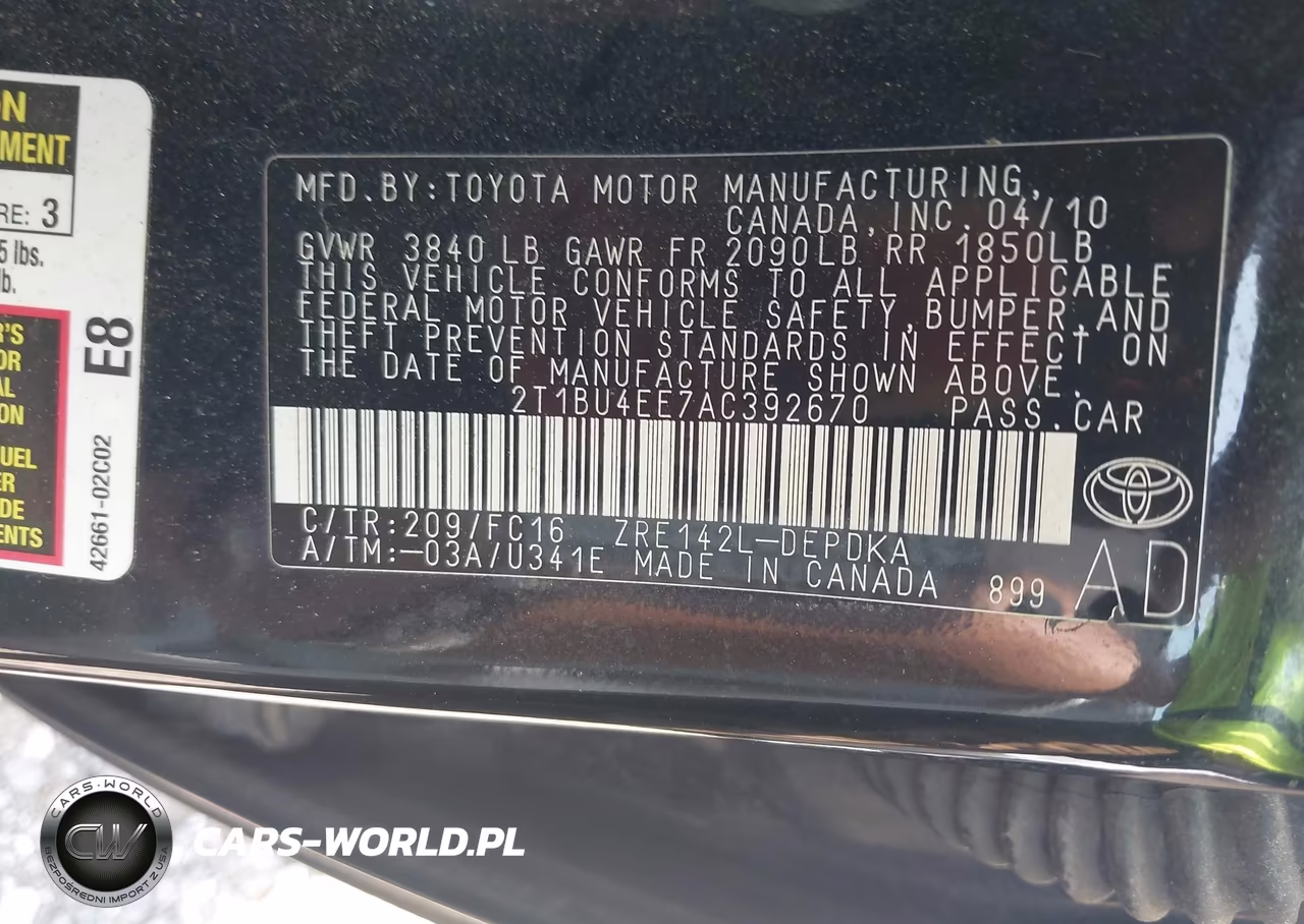 2010 Toyota Corolla Le VIN:2T1BU4EE7AC392670 - 9