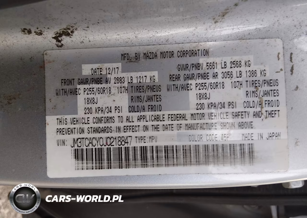 2018 Mazda Cx-9 Touring VIN:JM3TCACY0J0218847 - 9