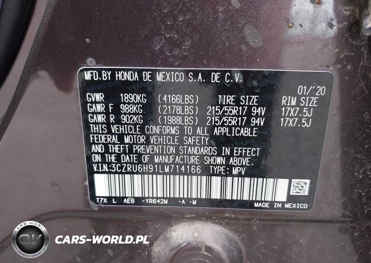 2020 Honda Hr-V Awd Touring VIN:3CZRU6H91LM714166 - 9