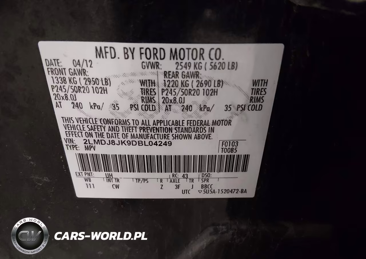 2013 Lincoln Mkx VIN:2LMDJ8JK9DBL04249 - 9