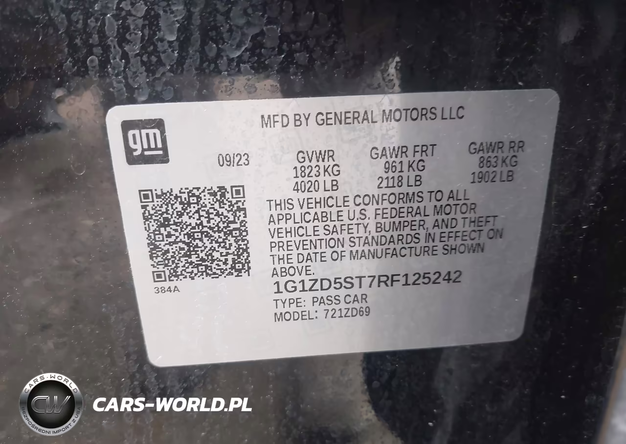 2024 Chevrolet Malibu Fwd 1Lt VIN:1G1ZD5ST7RF125242 - 9