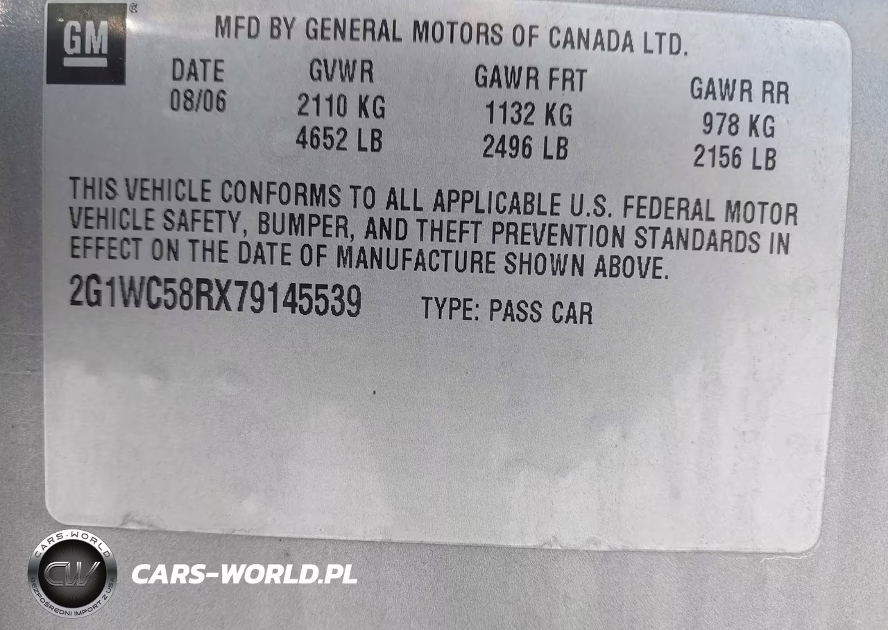 2007 Chevrolet Impala 3.9L Lt VIN:2G1WC58RX79145539 - 9