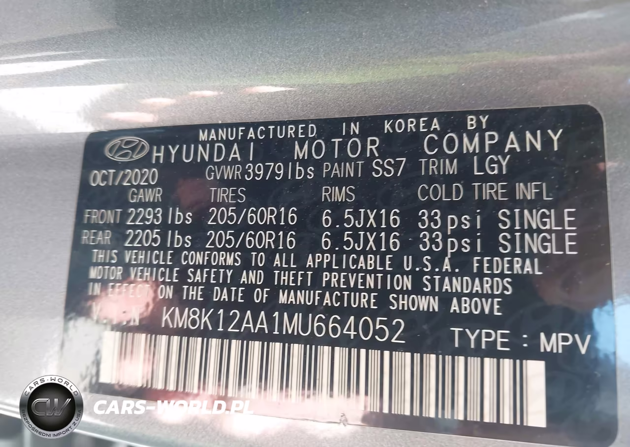 2021 Hyundai Kona Se VIN:KM8K12AA1MU664052 - 9