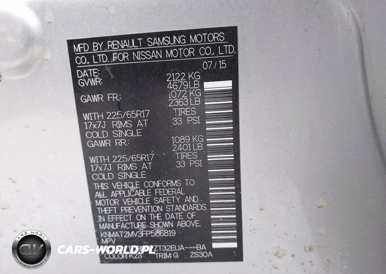 2015 Nissan Rogue S VIN:KNMAT2MV3FP586819 - 9