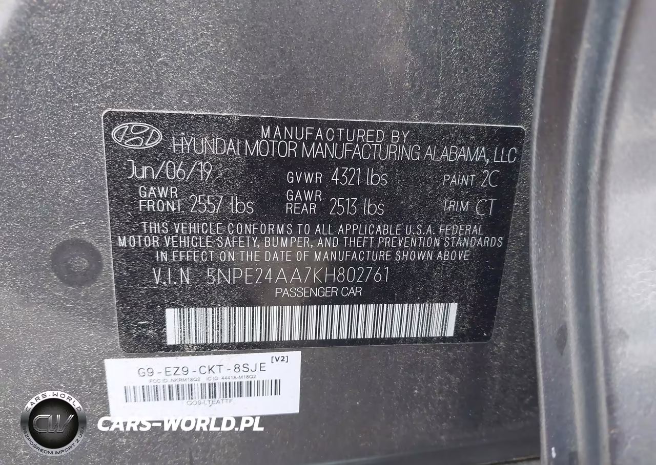 2019 Hyundai Sonata Eco VIN:5NPE24AA7KH802761 - 9