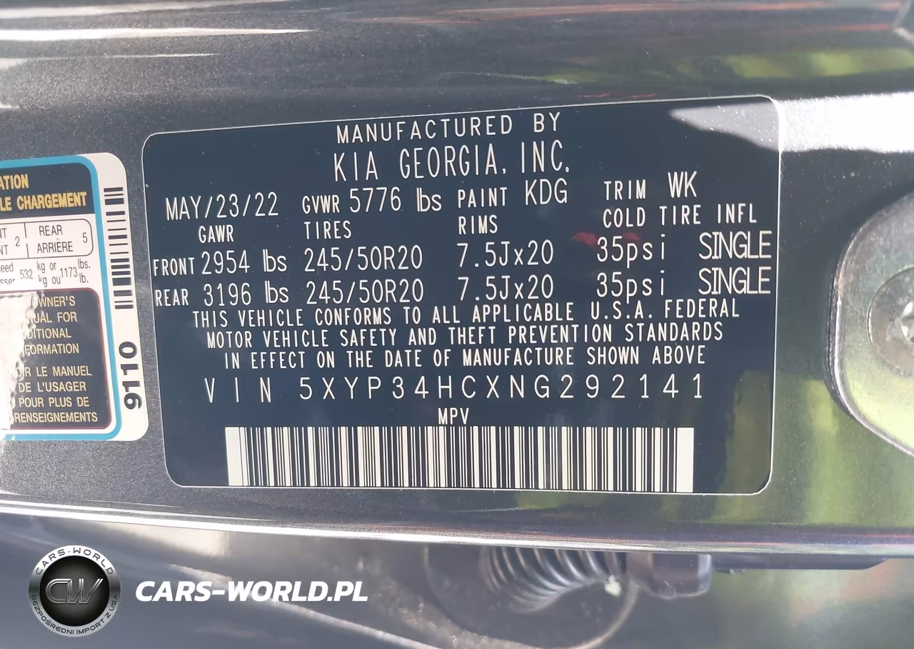 2022 Kia Telluride Ex VIN:5XYP34HCXNG292141 - 9