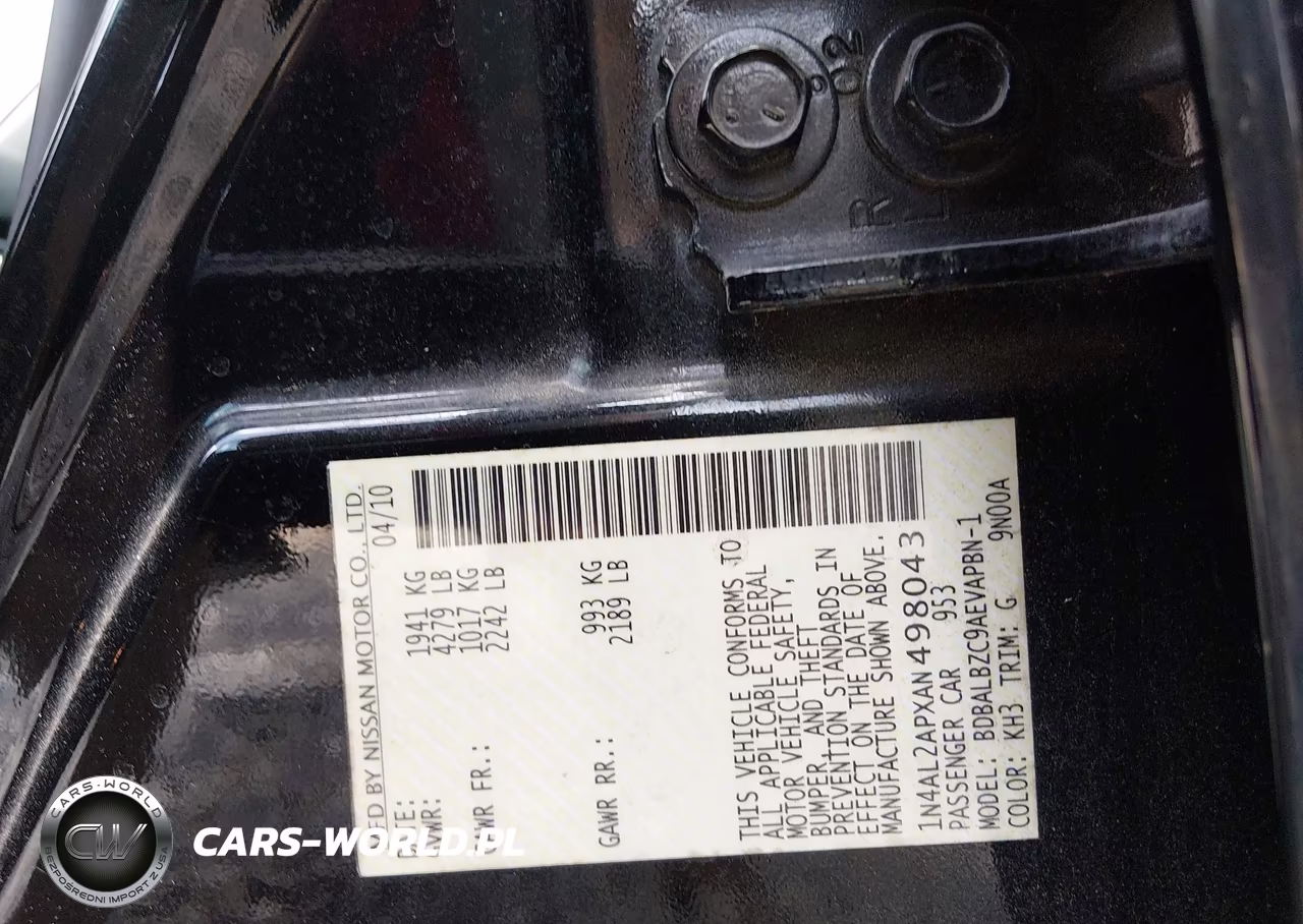 2010 Nissan Altima 2.5 S VIN:1N4AL2APXAN498043 - 9