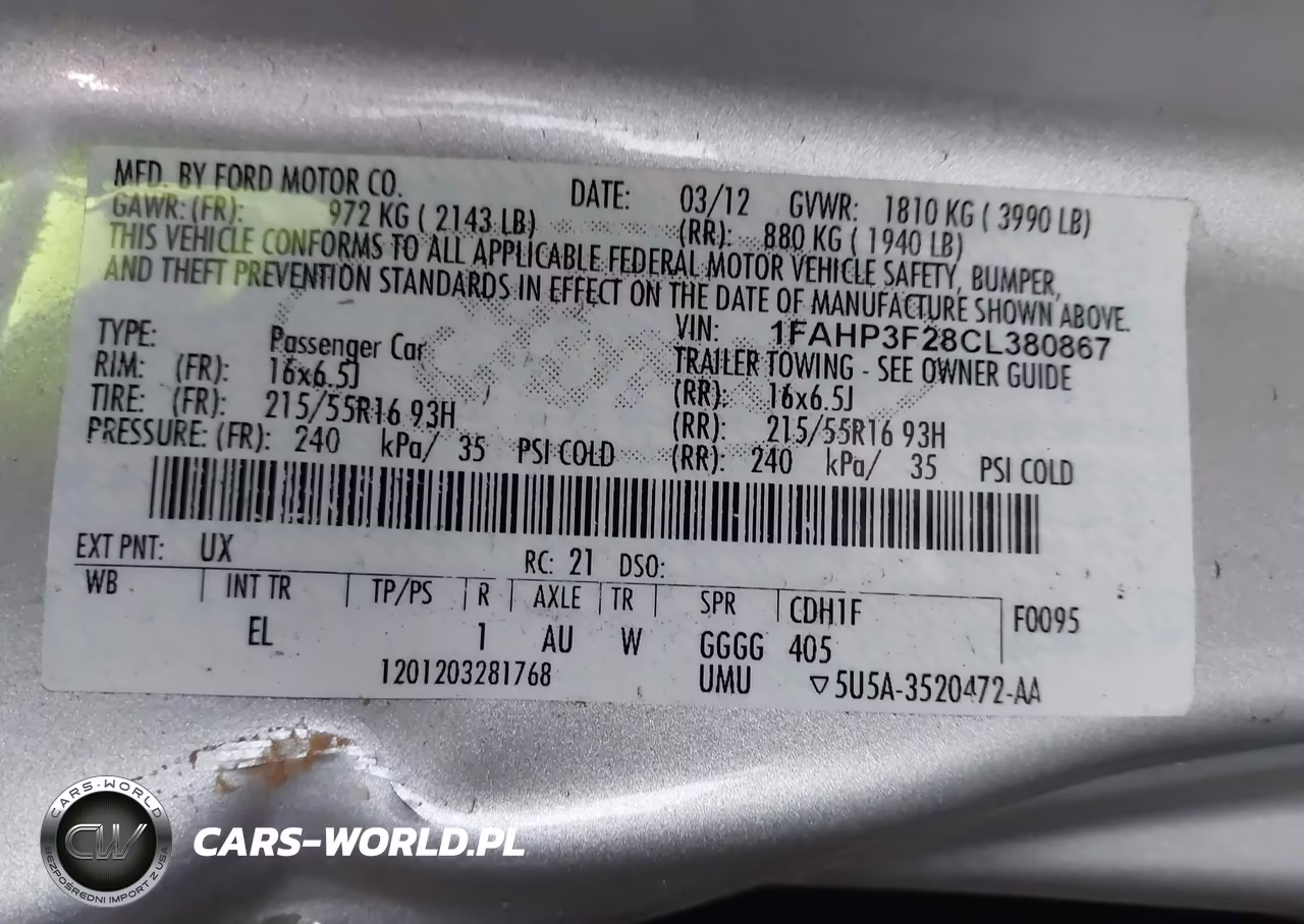 2012 Ford Focus Se VIN:1FAHP3F28CL380867 - 9